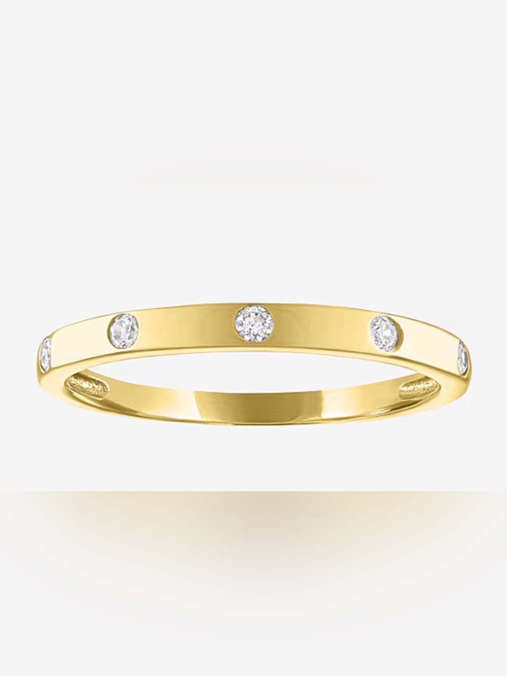 (G-H / Si2-I1) 2MM 1/10 CT. T.W. Lab Grown Diamond 10Kt Gold Wedding Band $520